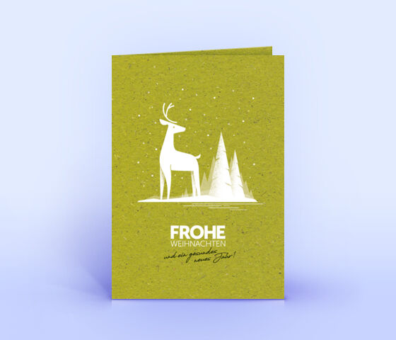 Weihnachtskarte Nr. 2047 gruen mit Hirsch