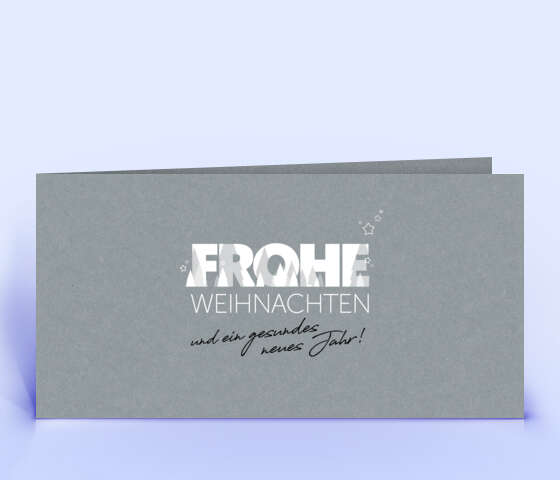 Exklusive Weihnachtskarte auf grauem Designer-Karton 2064