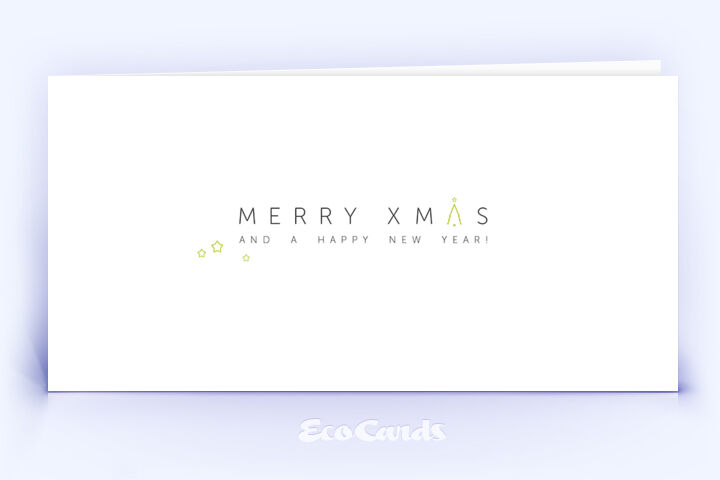 Weihnachtskarte Nr. 2100 gruen mit einem typografischem Layout