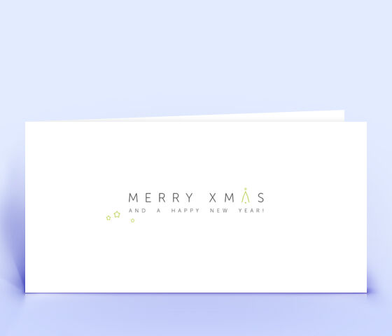 Weihnachtskarte Nr. 2100 gruen mit einem typografischem Layout