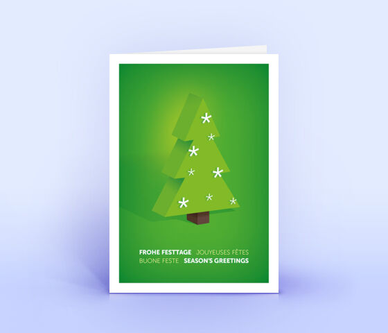 Weihnachtskarte Nr. 2103 gruen mit einem Weihnachtsbaum