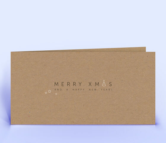 Weihnachtskarte Nr. 2106 naturfarben mit einem typografisch gestalteten Design