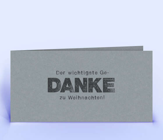 Dankeskarte mit Stempel-Design auf grauem Naturpapier 2132