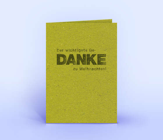 Dankeskarte mit Stempel-Design auf grünem Graspapier 2135