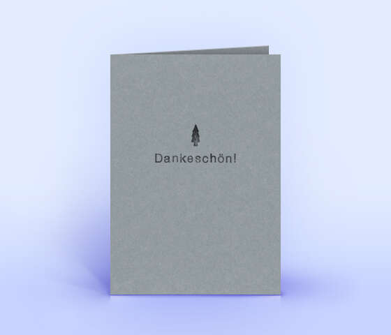 Dankeskarte mit schlichtem Stempel-Motiv auf grauem Naturkarton 2163