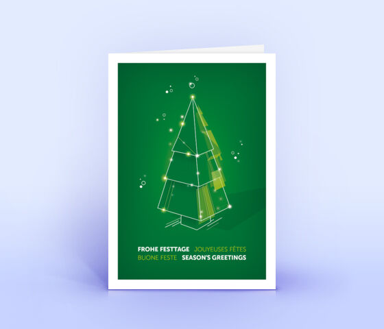 Weihnachtskarte Nr. 2205 gruen mit Weihnachtsbaum