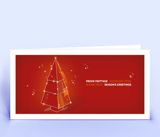 Weihnachtskarte Nr. 2206 rot mit Weihnachtsbaum