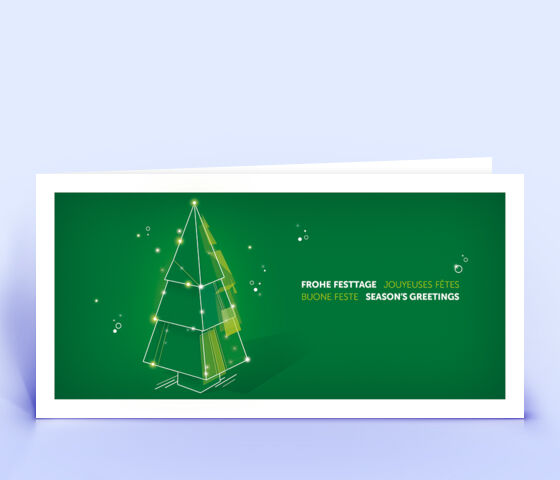 Weihnachtskarte Nr. 2212 gruen mit einem Weihnachtsbaum