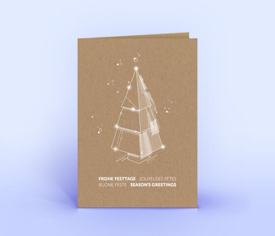 Weihnachtskarte Nr. 2215 naturfarben mit einem Weihnachtsbaum