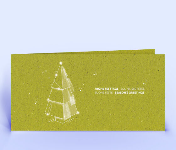 Weihnachtskarte Nr. 2216 gruen mit Weihnachtsbaum