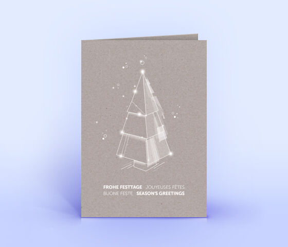 Weihnachtskarte Nr. 2217 grau mit Weihnachtsbaum
