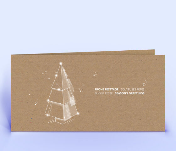 Weihnachtskarte Nr. 2218 naturfarben mit Weihnachtsbaum