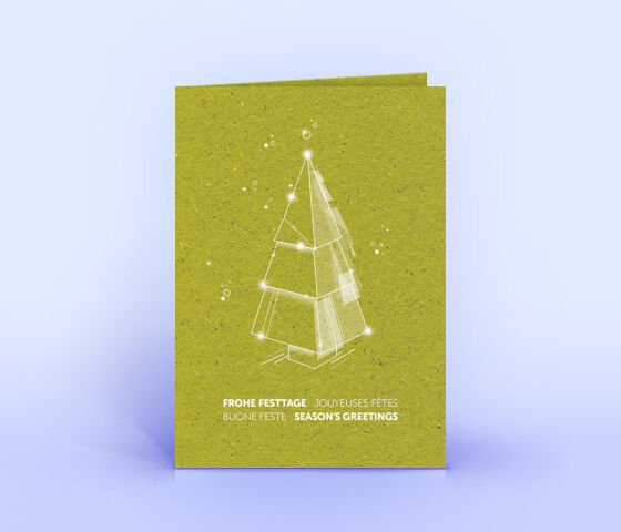 Weihnachtskarte Nr. 2219 gruen mit einem Weihnachtsbaum