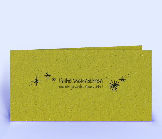 Weihnachtskarte Nr. 2268 gruen mit verschiedenen Sternen