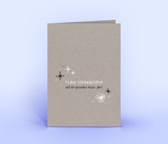Weihnachtskarte Nr. 2271 grau mit Sternen