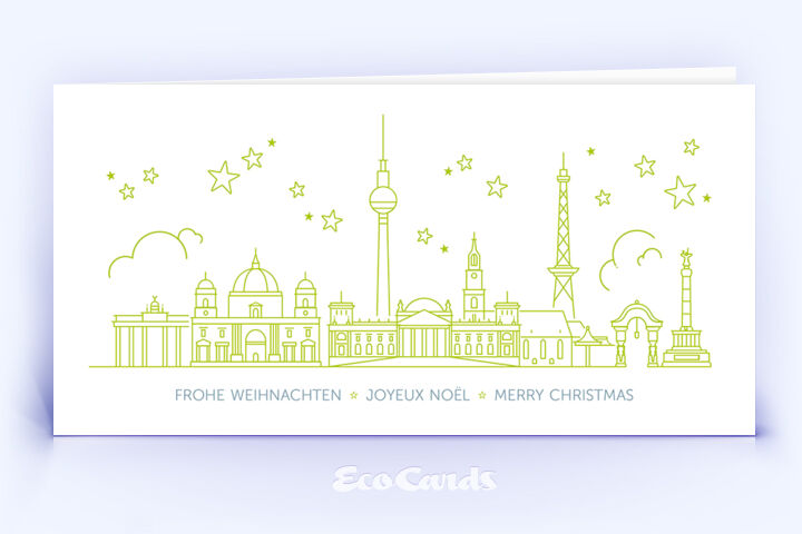 Weihnachtskarte Nr. 2282 gruen mit Berlin Motiv