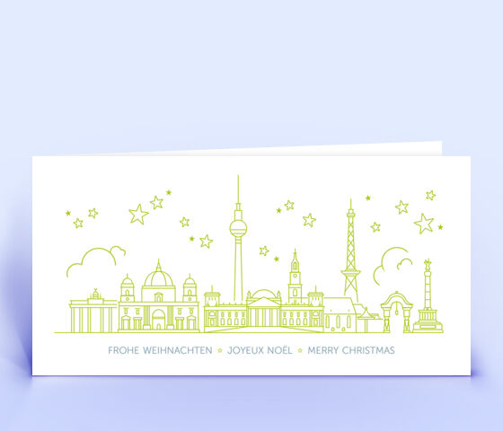 Weihnachtskarte Nr. 2282 gruen mit Berlin Motiv