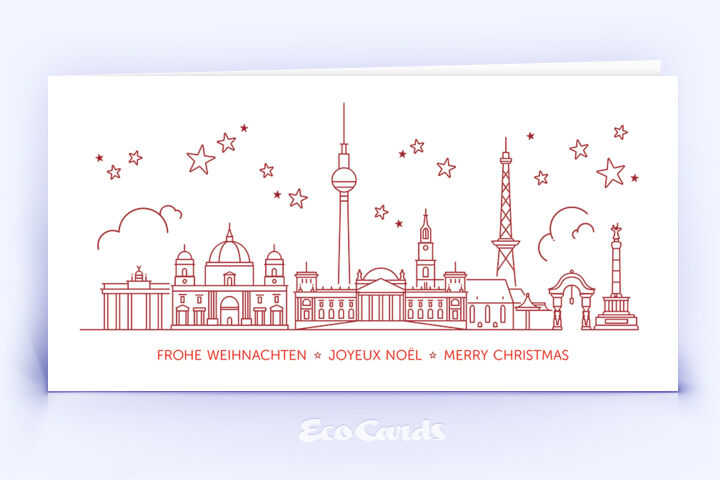 Weihnachtskarte Nr. 2286 rot mit einem Berlin Motiv