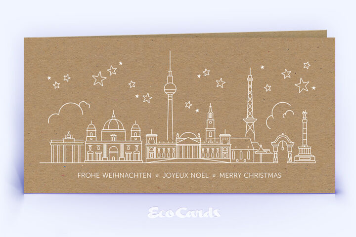 Weihnachtskarte Nr. 2292 naturfarben mit Berlin Skyline