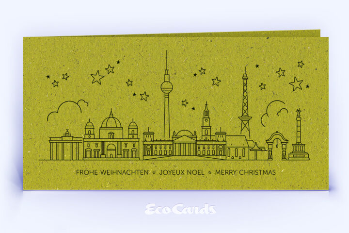 Weihnachtskarte Nr. 2298 gruen mit Berlin Design