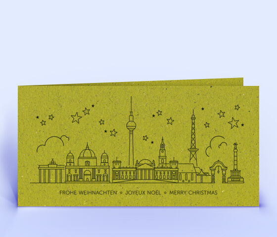 Weihnachtskarte Nr. 2298 gruen mit Berlin Design