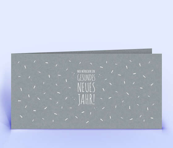 Ausgefallene Neujahrskarte auf grauem Design-Recyclingpapier 2340