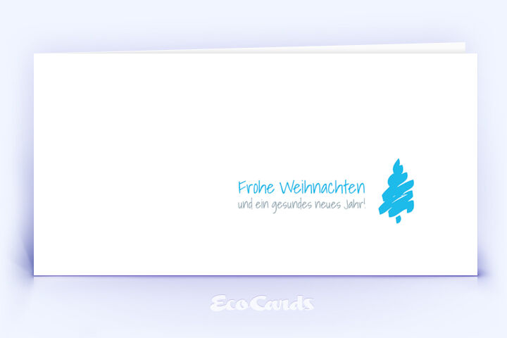 Weihnachtskarte Nr. 2360 blau mit einem handgemalten Weihnachtsbaum
