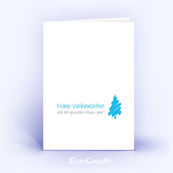 Weihnachtskarte Nr. 2361 hellblau mit einem handgemalten Weihnachtsbaum