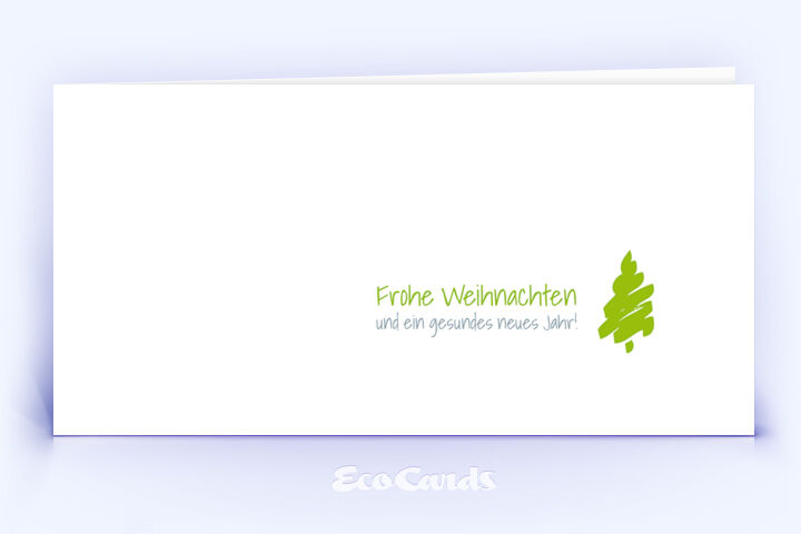 Weihnachtskarte Nr. 2362 gruen mit einem handgemalten Weihnachtsbaum