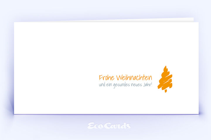 Weihnachtskarte Nr. 2364 orange mit einem handgemalten Weihnachtsbaum
