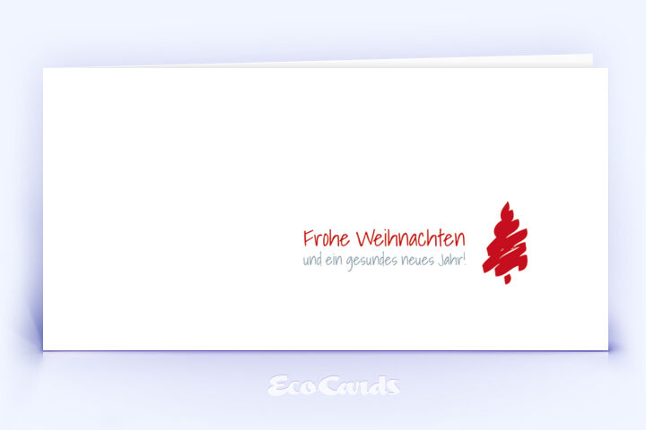 Weihnachtskarte Nr. 2366 rot mit einem handgemalten Weihnachtsbaum