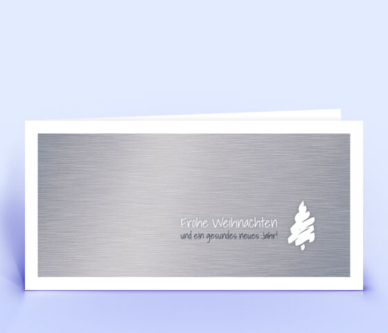 Weihnachtskarte Nr. 2376 silber mit aufgedruckter Metallstruktur