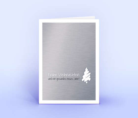 Schlichte Weihnachtskarte mit Metalldesign 2377