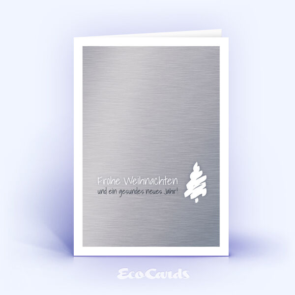 Weihnachtskarte Nr. 2377 silber mit aufgedruckter Metallstruktur