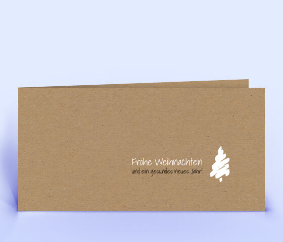 Weihnachtskarte Nr. 2378 naturfarben mit einem handgemalten Weihnachtsbaum