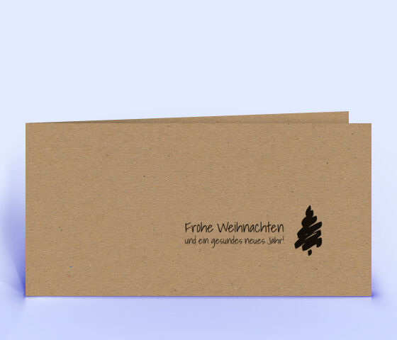 Weihnachtskarte Nr. 2380 braun mit einem handgemalten Weihnachtsbaum