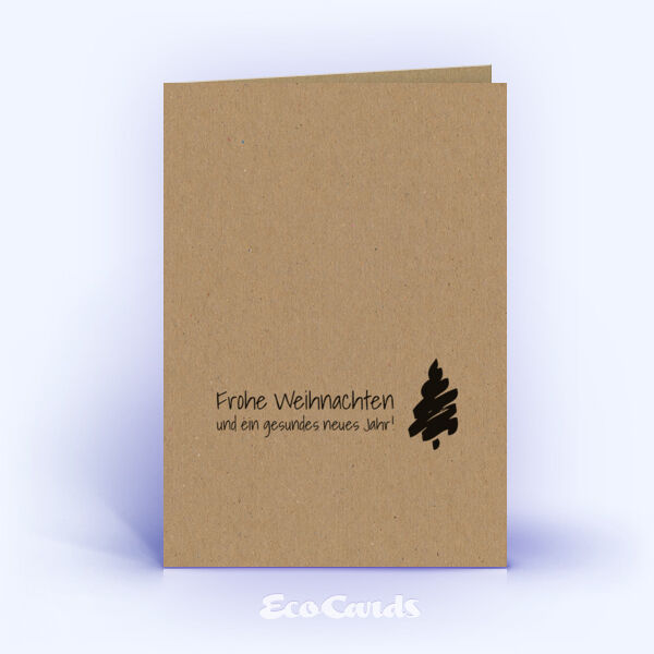 Weihnachtskarte Nr. 2381 braun mit einem handgemalten Weihnachtsbaum