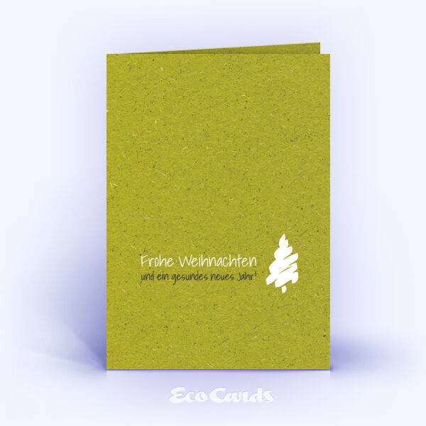 Weihnachtskarte Nr. 2383 gruen mit einem handgezeichneten Weihnachtsbaum