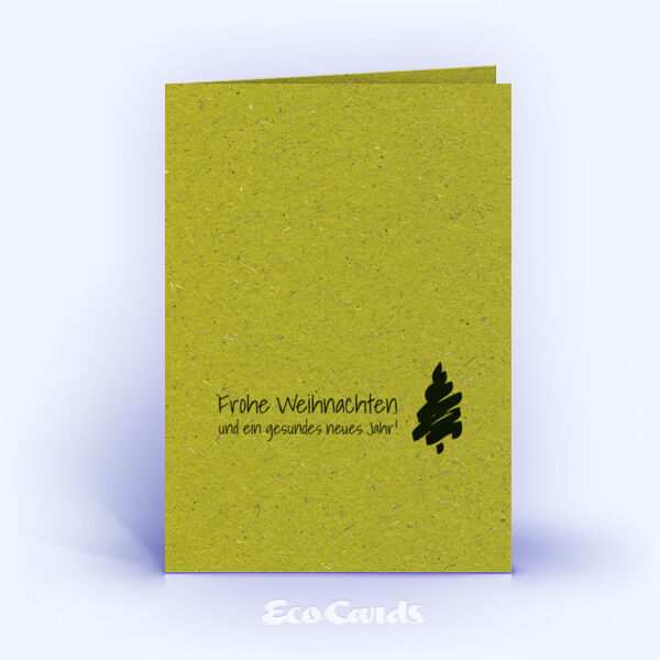 Weihnachtskarte Nr. 2385 gruen mit einem handgezeichneten Weihnachtsbaum