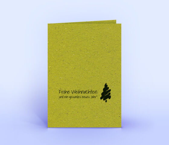 Weihnachtskarte Nr. 2385 gruen mit einem handgezeichneten Weihnachtsbaum