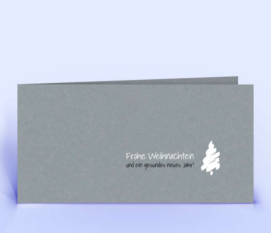 Schlichte Weihnachtskarte auf grauem Naturkarton 2386