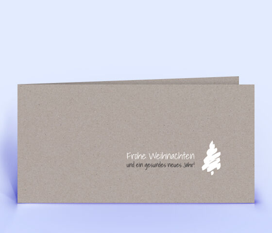 Weihnachtskarte Nr. 2386 grau mit einem handgemalten Weihnachtsbaum