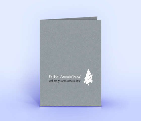 Schlichte Weihnachtskarte auf grauem Designkarton 2387