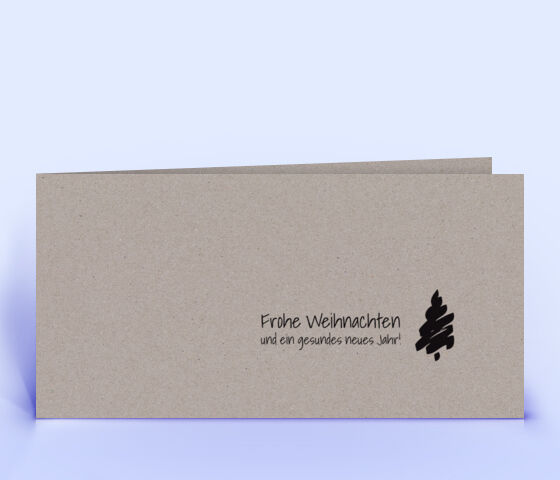 Weihnachtskarte Nr. 2388 grau mit einem handgemalten Weihnachtsbaum