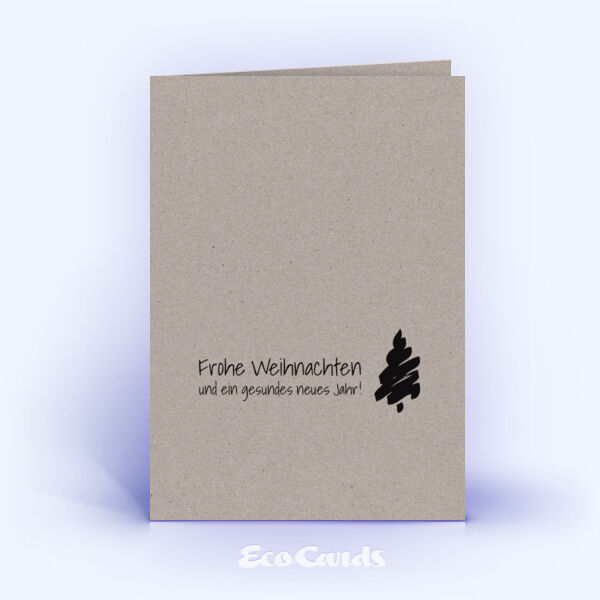 Weihnachtskarte Nr. 2389 grau mit einem handgezeichneten Weihnachtsbaum