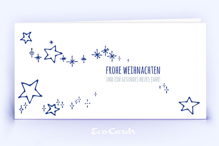 Weihnachtskarte Nr. 2402 dunkelblau mit Sternen