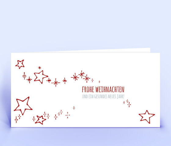 Weihnachtskarte Nr. 2404 rot mit Sternen