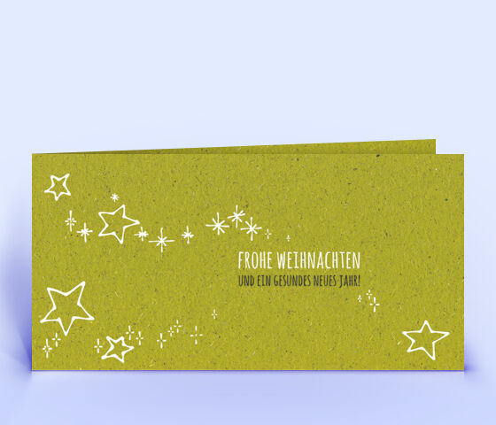 Weihnachtskarte Nr. 2418 gruen mit Sternen