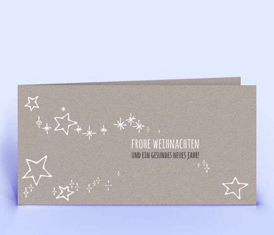 Weihnachtskarte Nr. 2422 grau mit Sternen