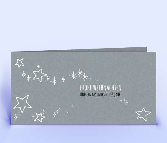 Weihnachtskarte Sternenregen auf grauem Designkarton 2422